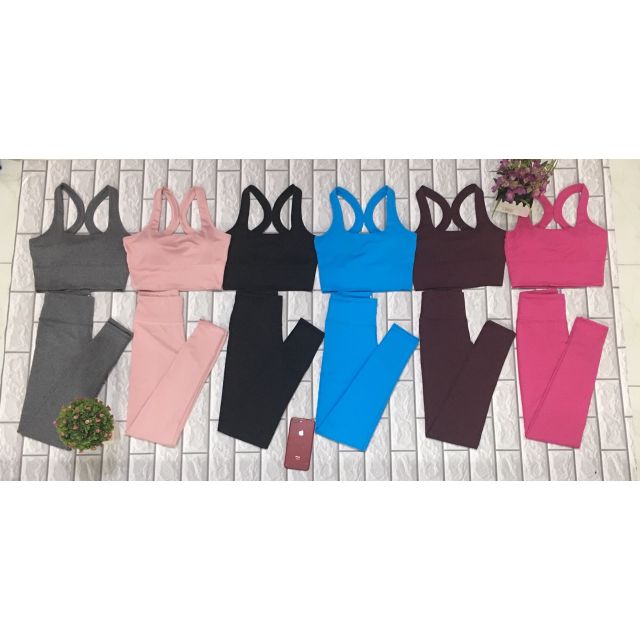 set bộ đồ tập gym yoga 90degree ( kèm mút nâng ngực)