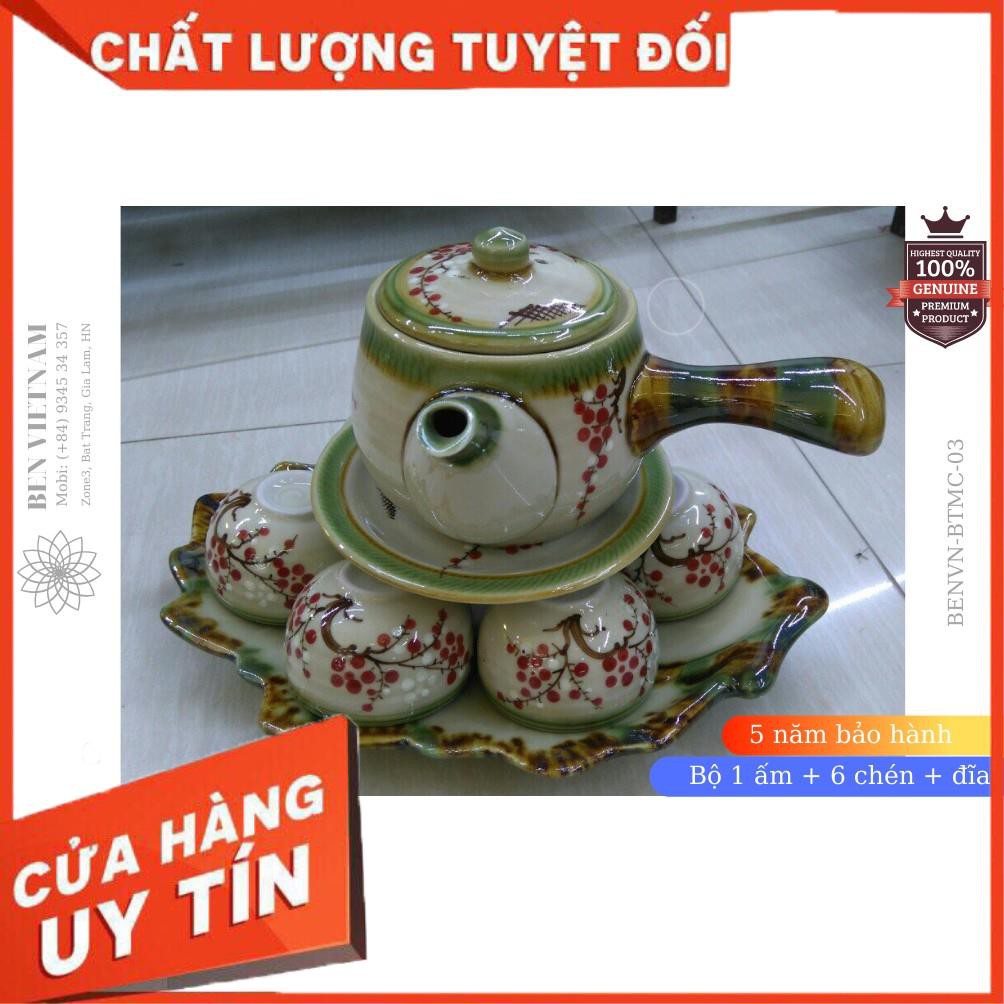 [FREESHIP] Ấm pha trà Gốm Sứ Bát Tràng Men Cổ vẽ tay cao cấp - BENVN-BTMC-03