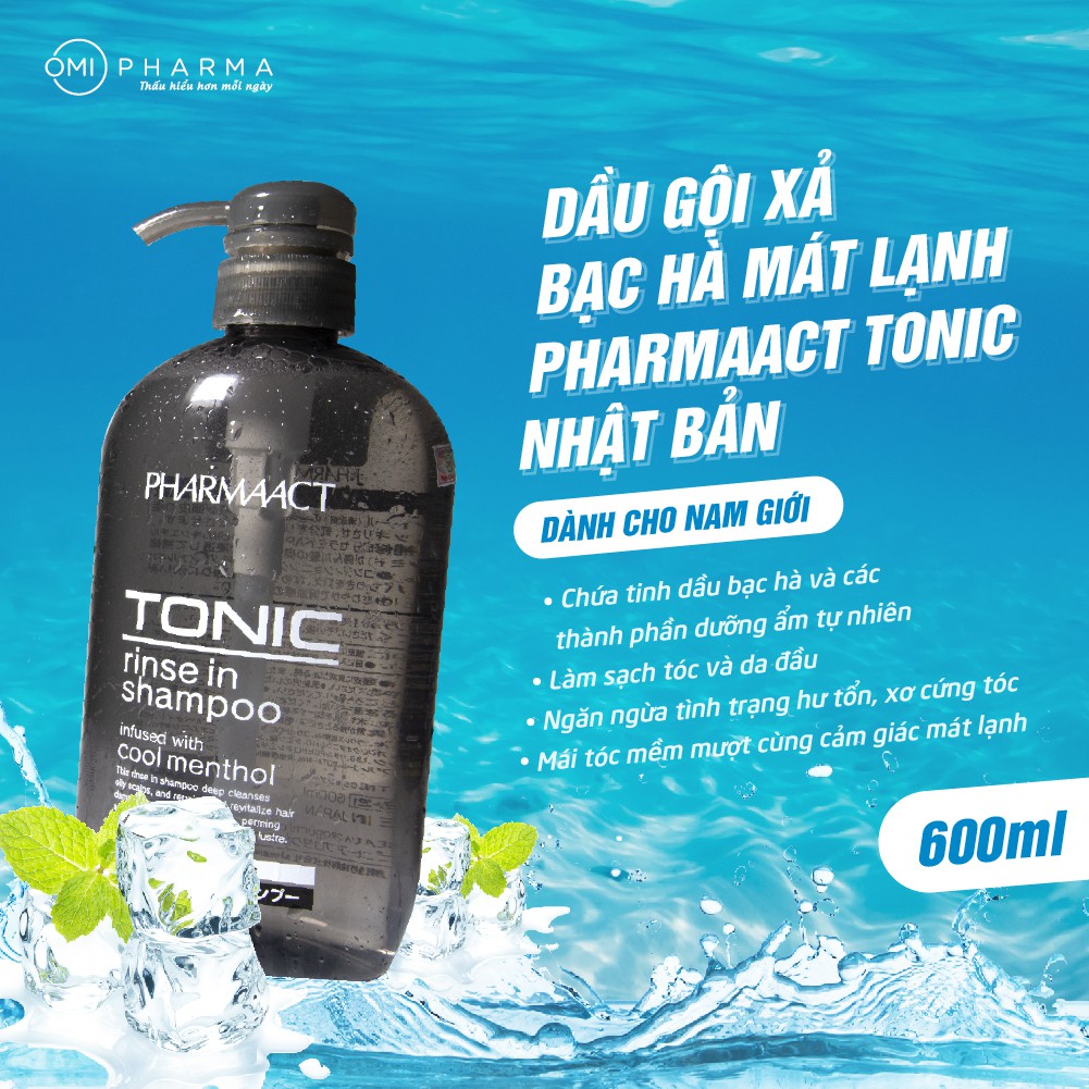 Combo Dầu Gội Xả 2in1 Và Sữa Tắm Bạc Hà Mát Lạnh PharmaAct Nhật Bản (550ml)