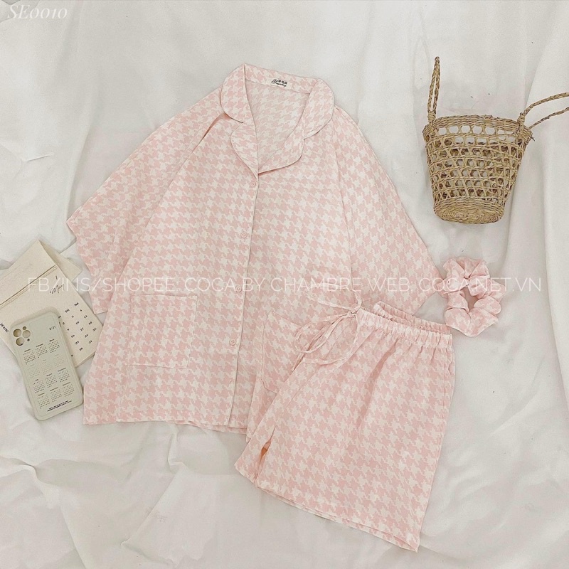 [SE0010] Set đồ bộ PIJAMA loại 1 form rộng vải lụa mỏng mát (Có sẵn/ảnh thật)