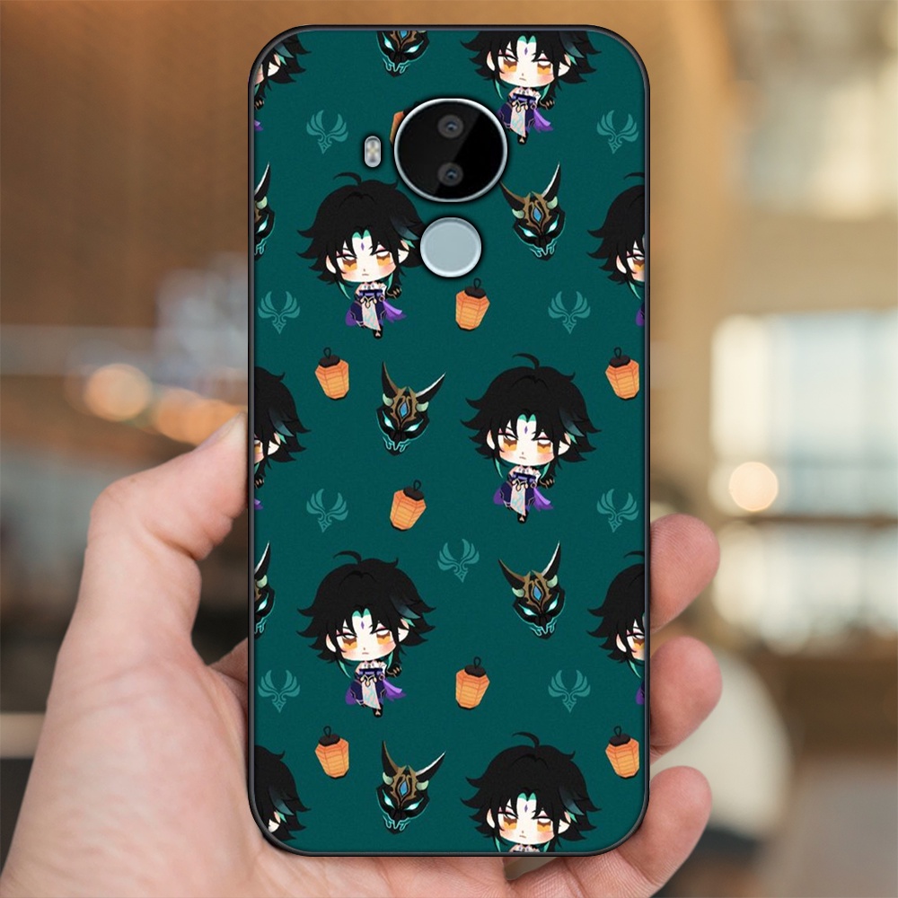 Ốp lưng Nokia C30 viền đen in hình Xiao Genshin Impact