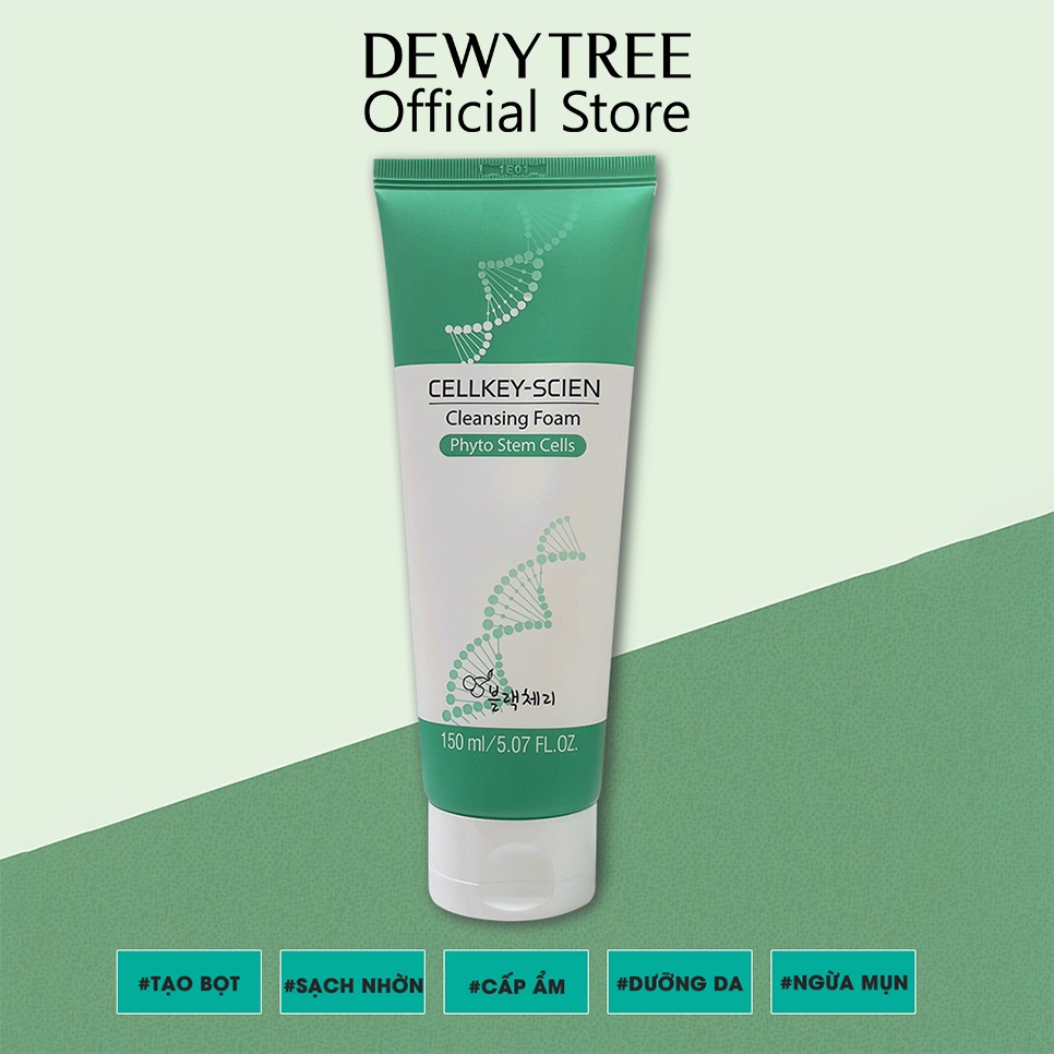 Sữa Rửa Mặt Tế Bào Gốc Làm Sạch Sâu Kiềm Dầu Dưỡng Ẩm Trắng Da Cellkey-Scien Cleansing Foam Phyto Stem Cells 150ml