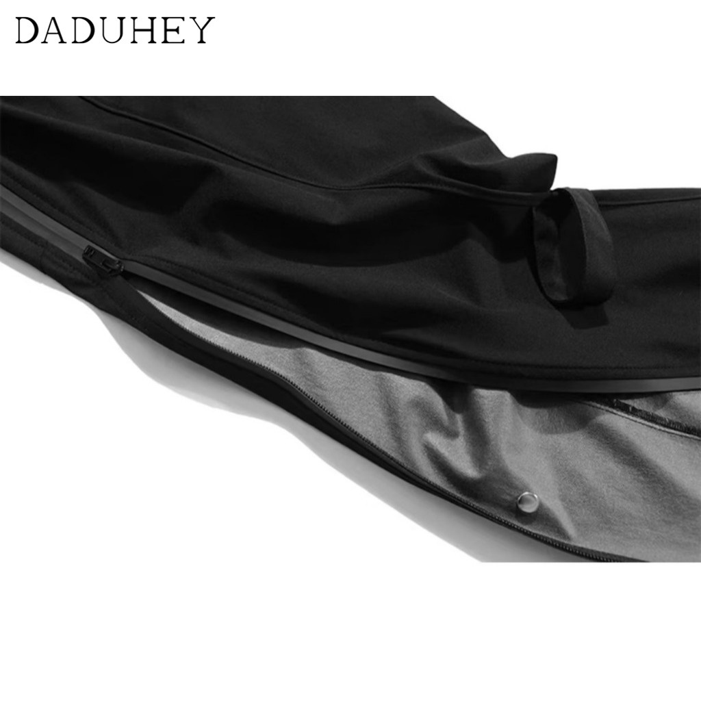 DaDuHey European and American Ins Fashion Brand Outdoor Waterproof Zipper Functional Overalls Men's and Women's Loose Straight Casual Pants