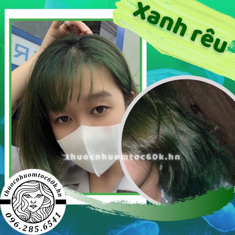 Thuốc nhuộm màu xanh rêu kèm trợ dưỡng găng tay | BigBuy360 - bigbuy360.vn