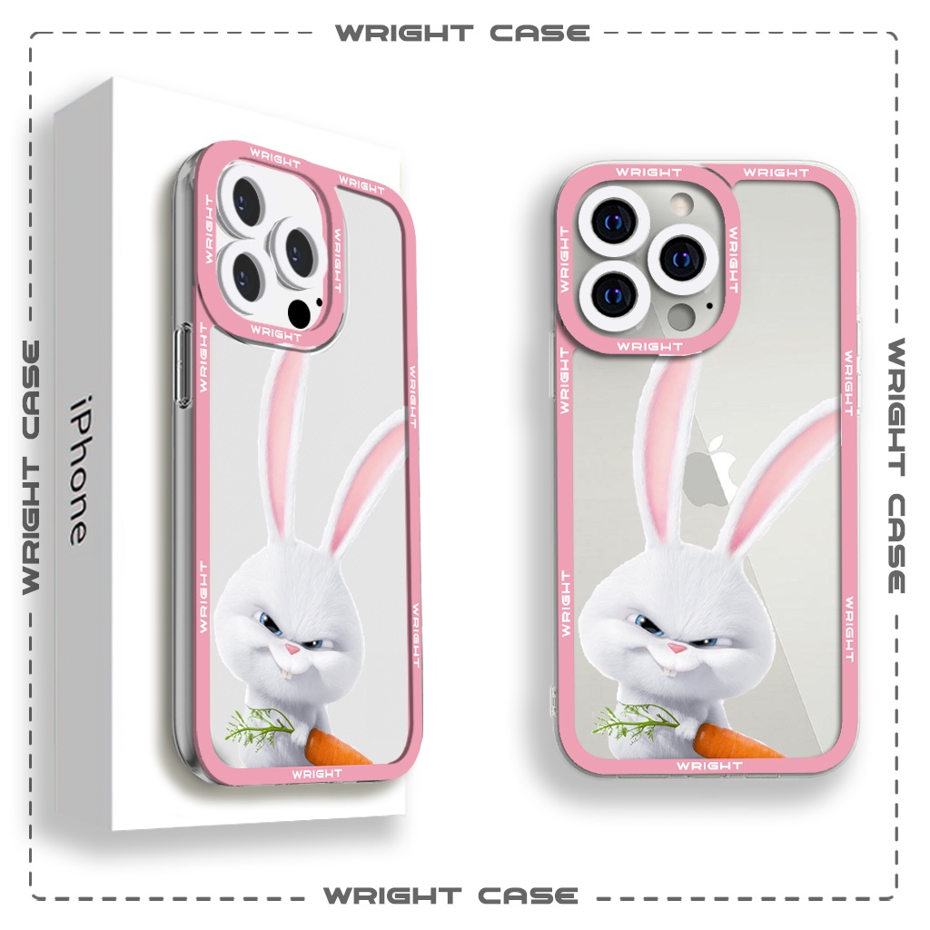 Ốp lưng iphone cạnh vuông Thỏ Snowball cute Đẳng cấp thú cưng Wrightcase 6plus/7/8/8plus/x/xs/11/12/pro/max/plus/promax