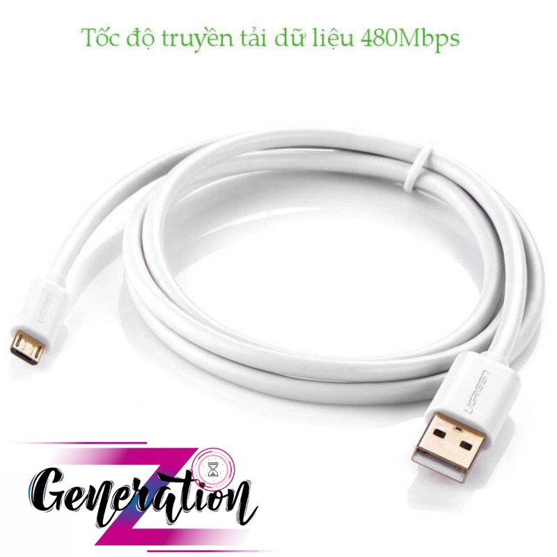 Cáp sạc truyền dữ liệu USB 2.0 sang MICRO USB hỗ trợ sạc nhanh Ugreen dài 2M