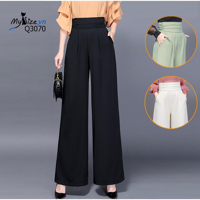 Quần ống rộng đai xếp ly ngang 3 màu cá tính Q3070 - MYSIZE