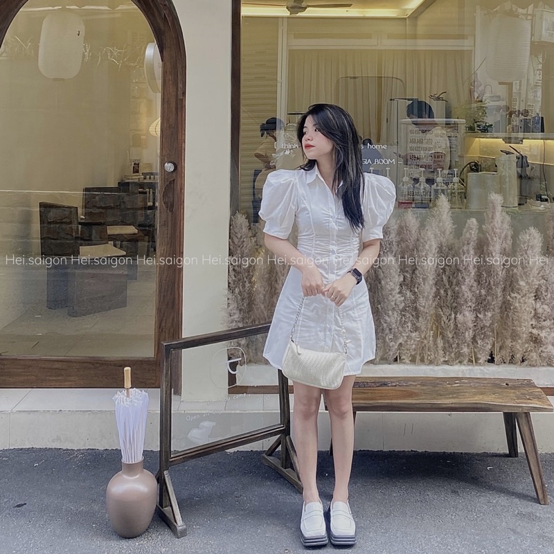 MEILA DRESS - Đầm tay bồng chun eo dáng xoè HEIBYHER
