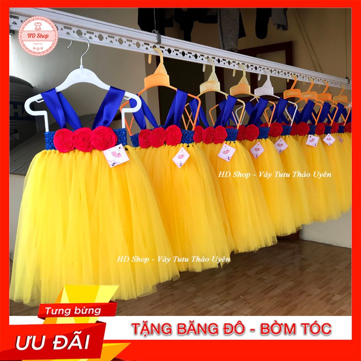 Đầm Cho bé 💖FREESHIP💖 Đầm Công Chúa Bạch Tuyết Hoa Hồng Cuốn