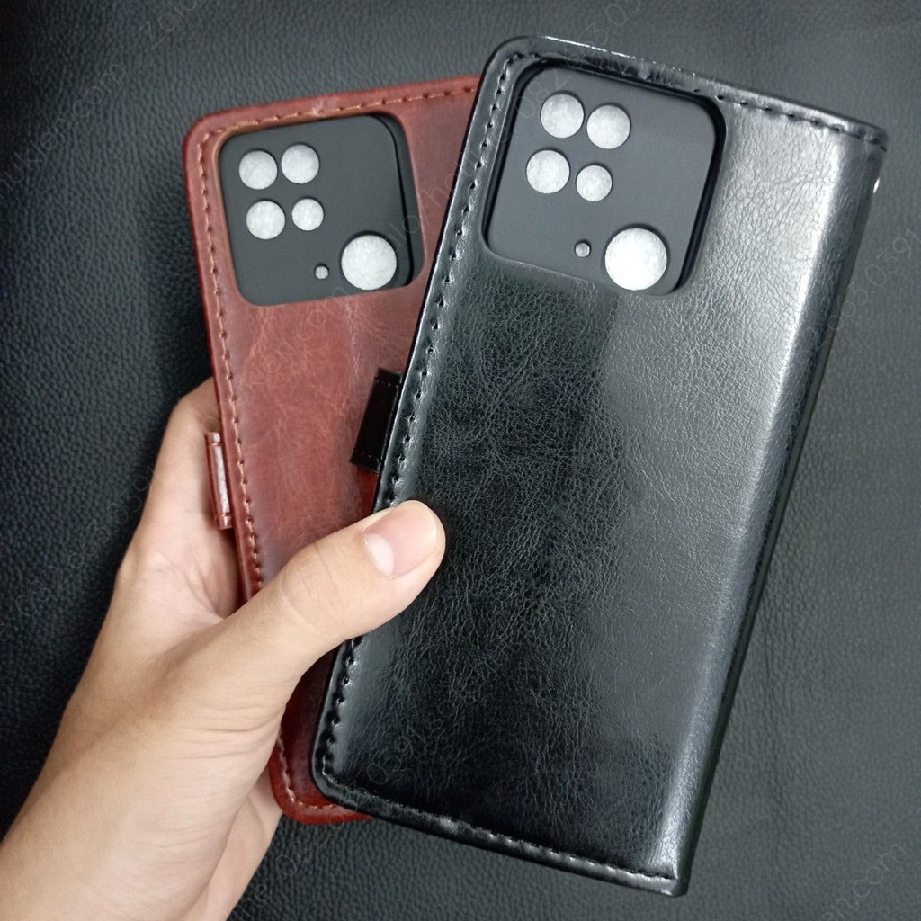 Bao da (ốp da, ví da) Xiaomi Redmi 10C / Poco C40 có ngăn đựng thẻ, chống xem phim, chất da mịn, sang trọng bền đẹp