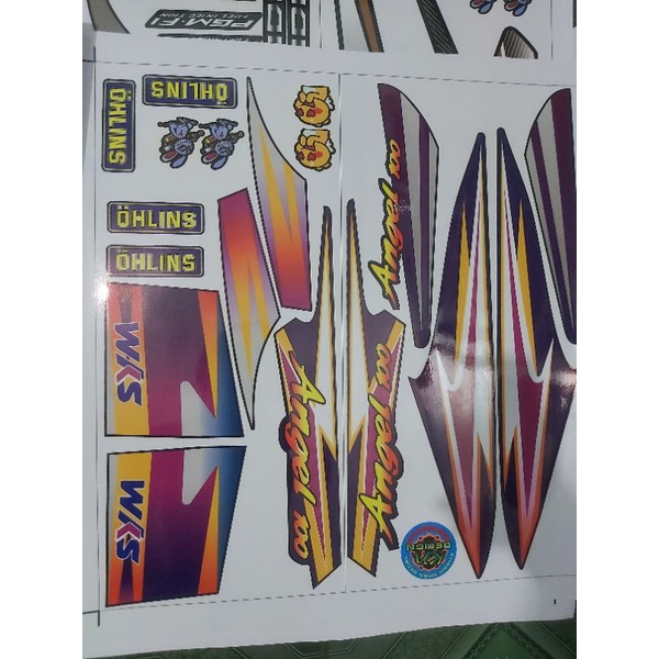 Tem rời dán xe angel 100