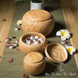 Hộp đựng kim chỉ đồ dùng nhỏ xinh, chõ hấp xôi ( cơi 2 lớp)
