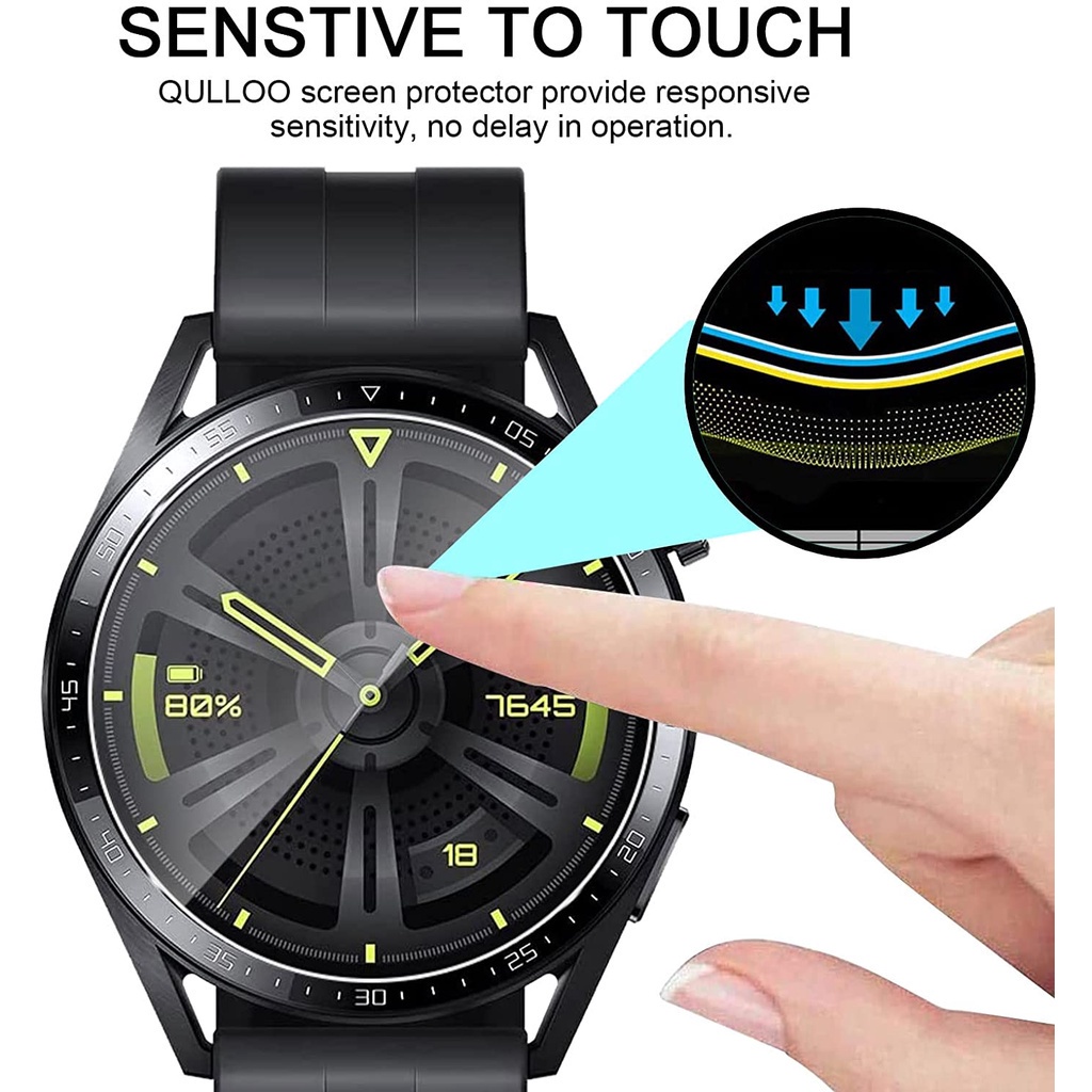 Set 3 Miếng Dán Cường Lực Cho Đồng Hồ Huawei Watch GT 3 46mm Ốp