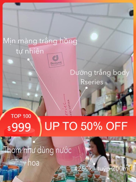 Kem dưỡng thơm trắng da body Rseries 200ml