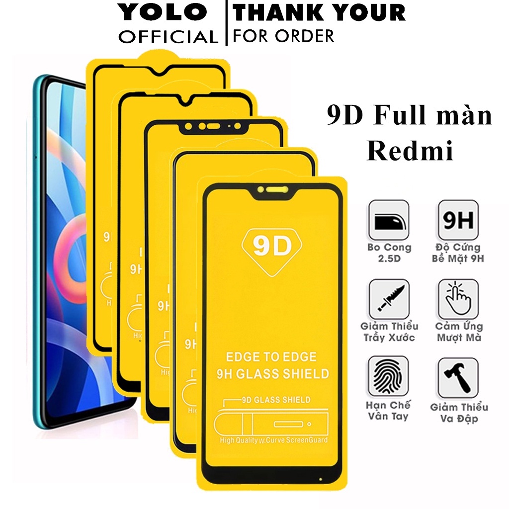 Cường lực Redmi 11 Prime 10C 10A Y3 K20 Pro 9 9A 9C 9T 8A Mi 9T Pro K30 Pro Poco X2 X3 Pro M2 Pro M3 Pro C3 F3 F2 Pro