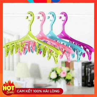 Combo 10 móc phơi quần áo tất móc 8 kẹp tất quần áo đồ sơ sinh cho bé đa năng - Hàng loại 1