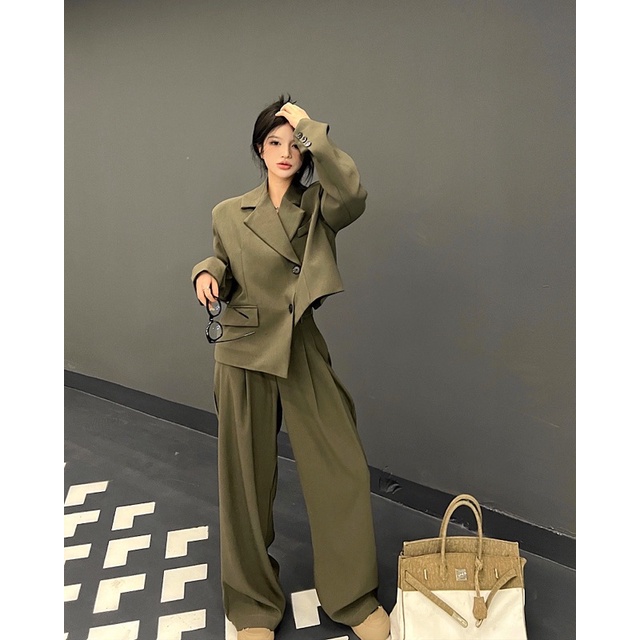 TKLIHN Set VEST áo khoác BLAZER ulzzang thiết kế lạ mắt + quần ống rộng FASHIONITA 2022