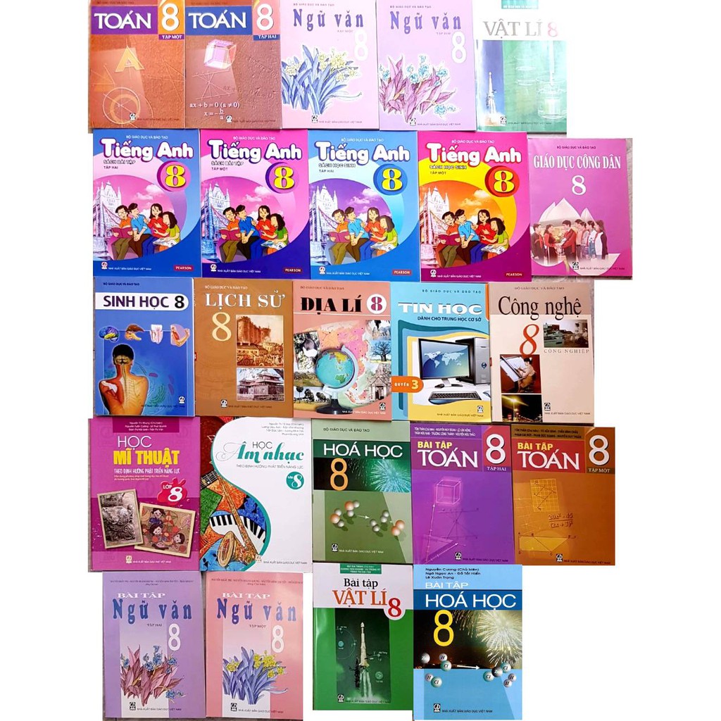 Sách - Trọn bộ sách giáo khoa lớp 8 (Chương trình Tiếng Anh mới hệ 10 năm Pearson và đầy đủ bài tập)