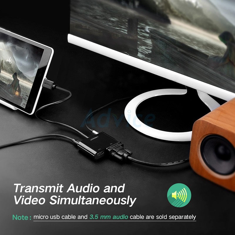 Cáp Chuyển HDMI to VGA, HDMI Ugreen 40744