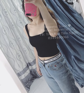 Áo croptop 2 dây bản lớn