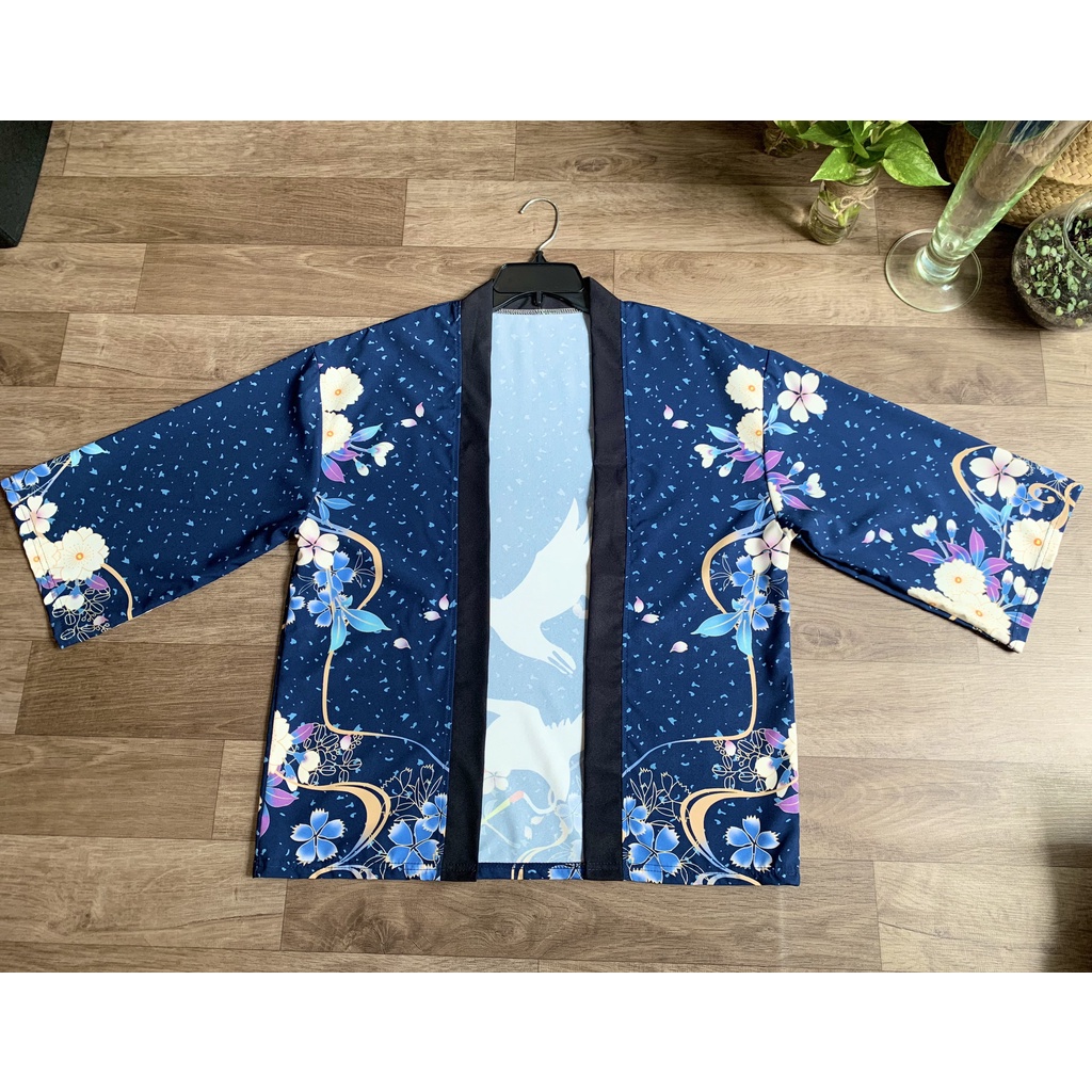 Áo khoác kimono haori happi hạc hoa