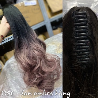Tóc giả ngoặm omber đen khói