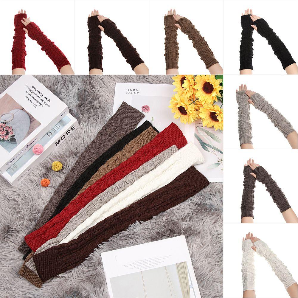 XIANTIN Găng Tay Dài Hở Ngón Giữ Ấm Thời Trang