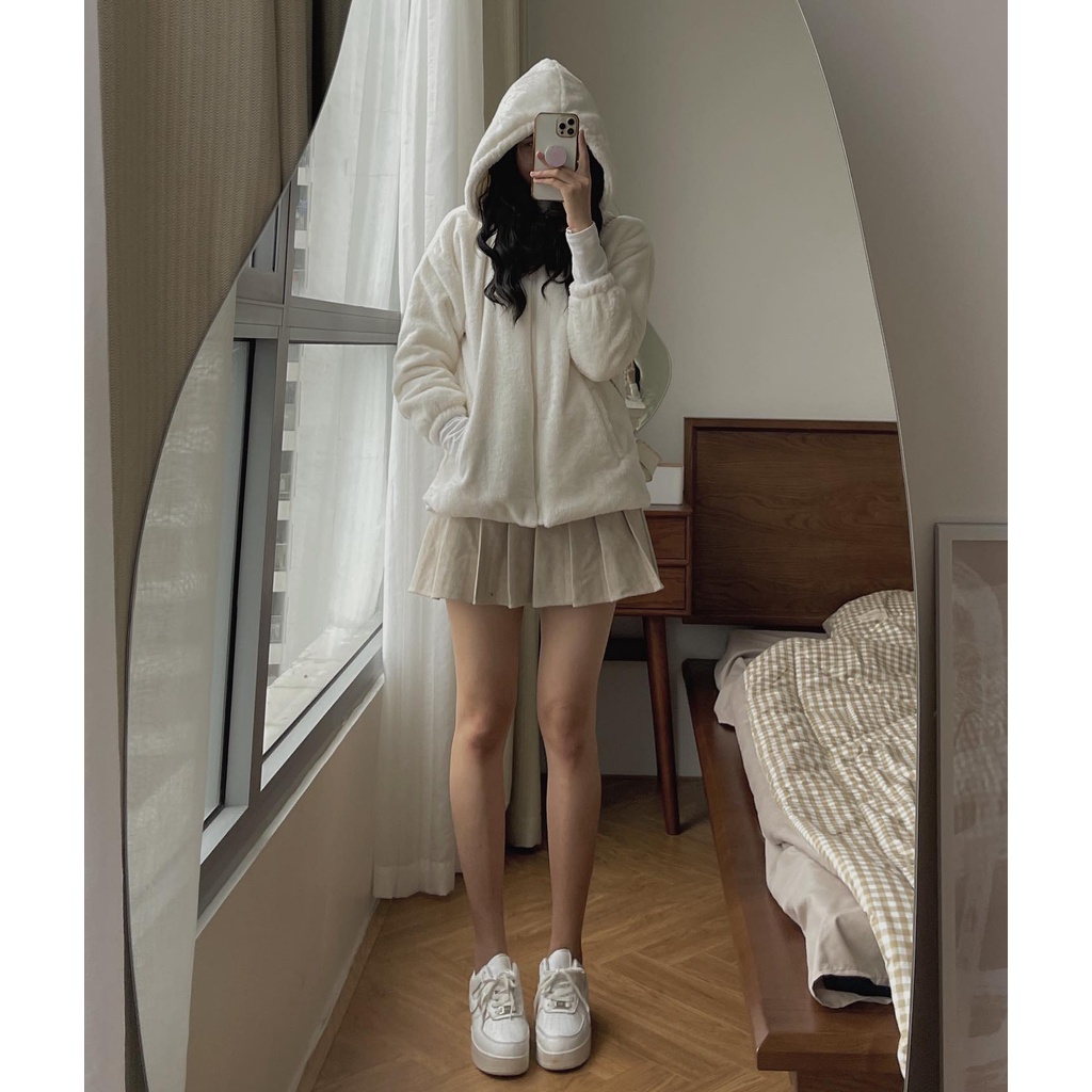 Khoác lông kèm mũ Audrey 7228 | BigBuy360 - bigbuy360.vn