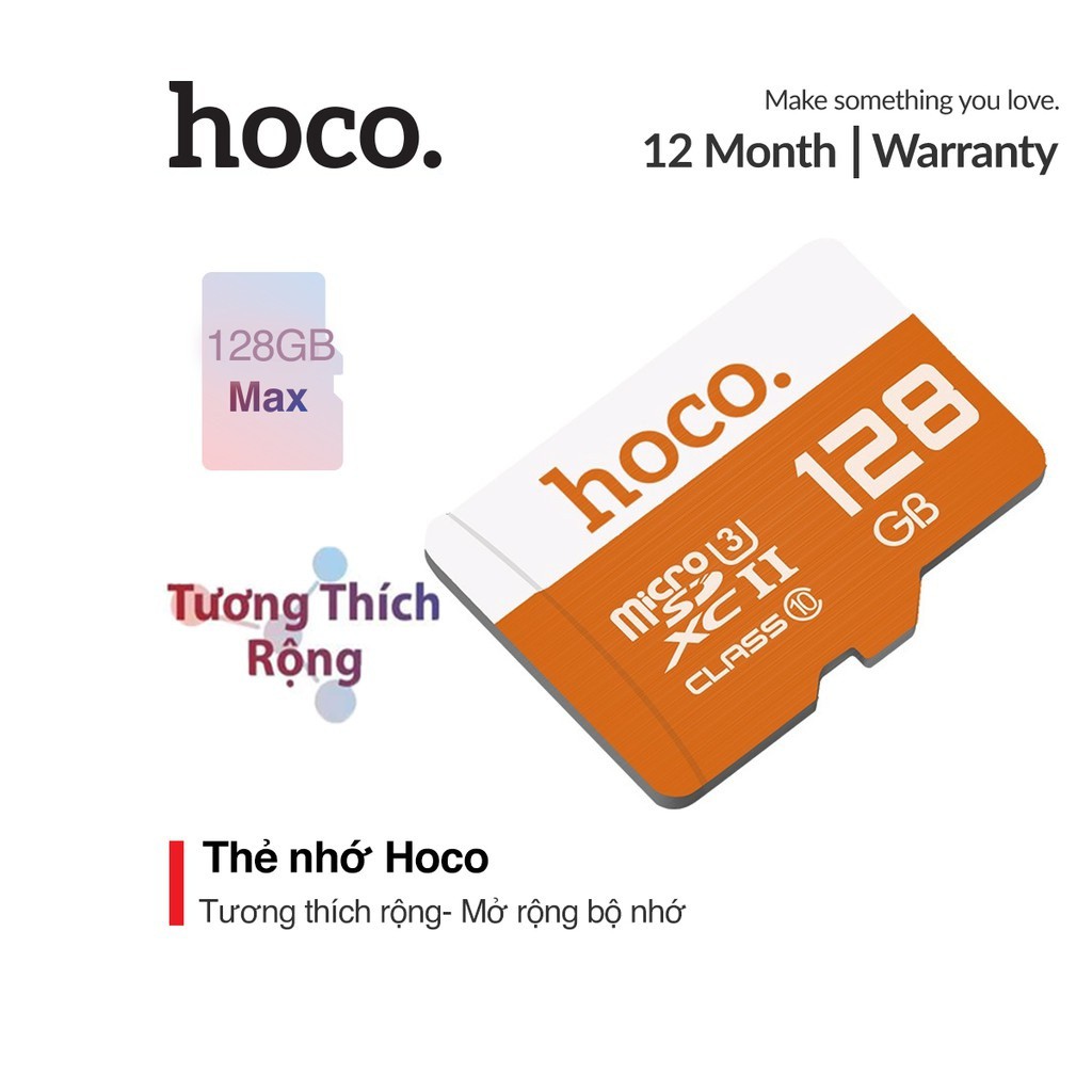 Thẻ nhớ tốc độ cao Hoco MicroSD truyền dữ liệu nhanh chóng lưu trữ tài liệu, hình ảnh và game vô cùng lớn