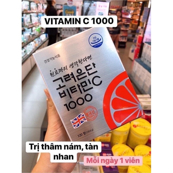 [GIẢM 8,8K]Vitamin c EUNDAN 1000mg 120v