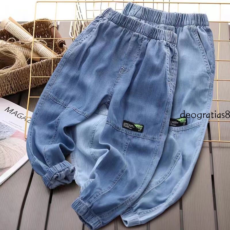 Quần Jean Dài Dáng Rộng Chống Muỗi Thời Trang Xuân Hè Cho Bé Trai