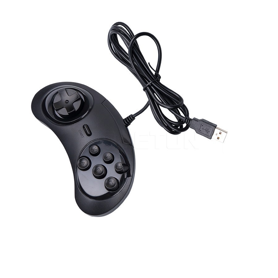 Tay cầm chơi game USB 6 nút có dây cổ điển dành cho SEGA