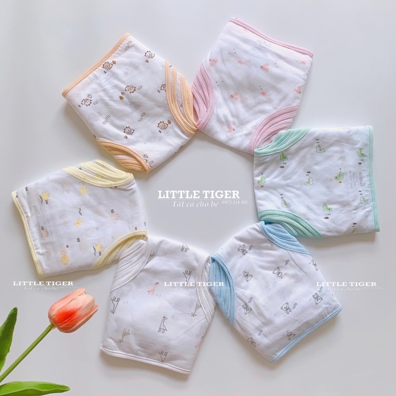 Tả vải Sweetie - Set 5 tả vải dán Cún Con chất cotton cho bé sơ sinh đến 7kg