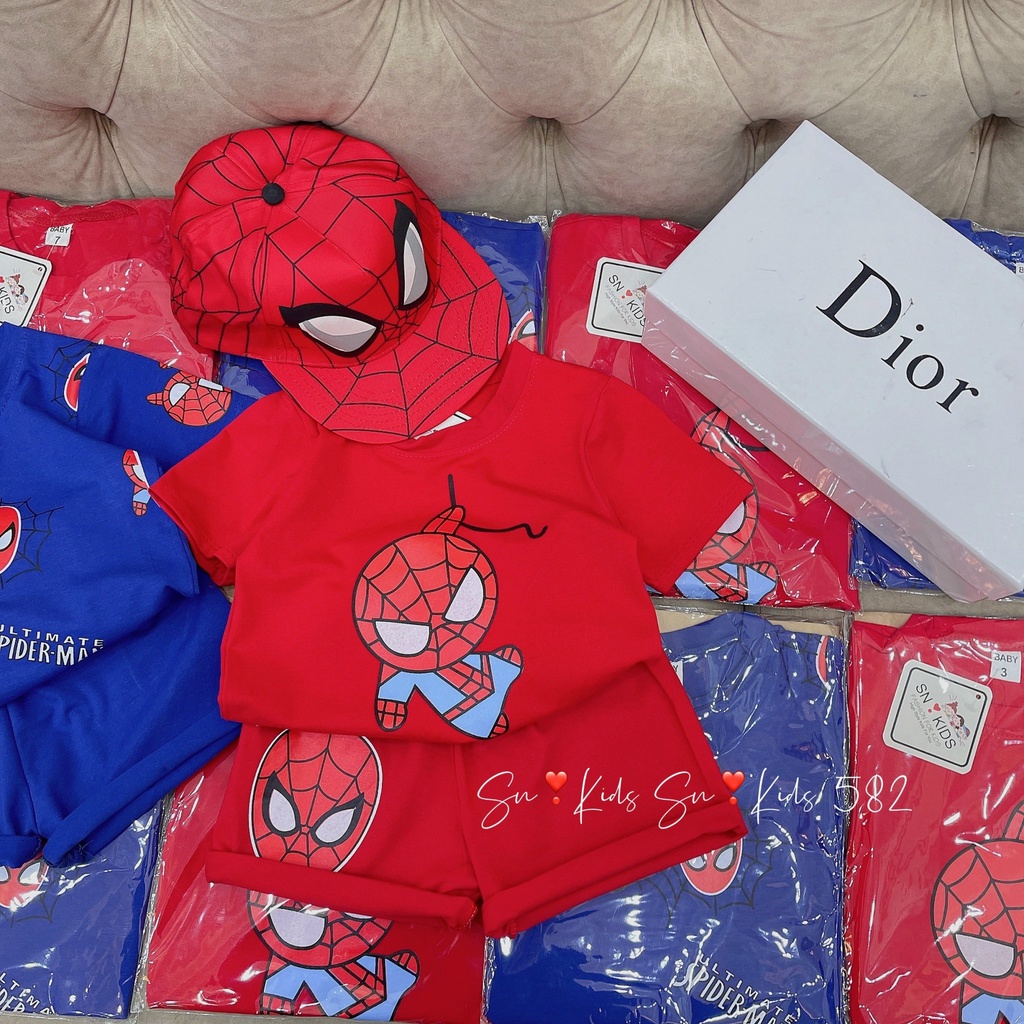 Bộ cotton siêu nhân nhện cho bé