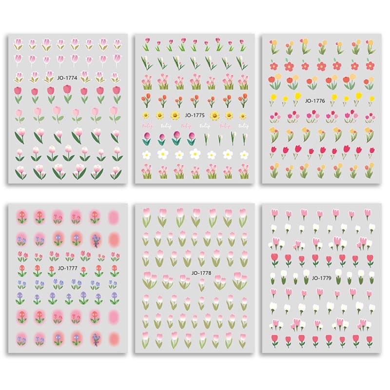 Sticker mẫu hoa trang trí dán móng tay nail