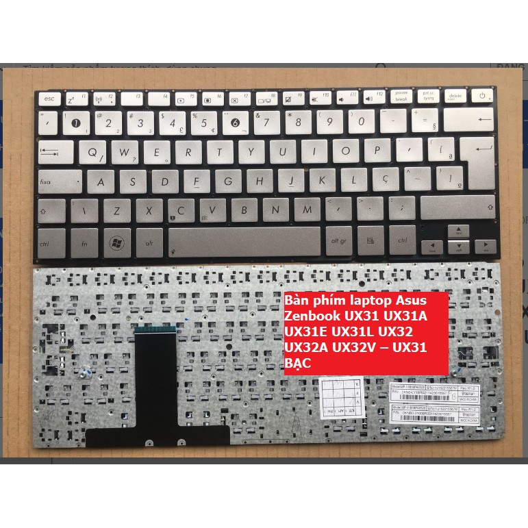 Bàn phím laptop Asus Zenbook UX31 UX31A UX31E UX31L UX32 UX32A UX32V – UX31 BẠC