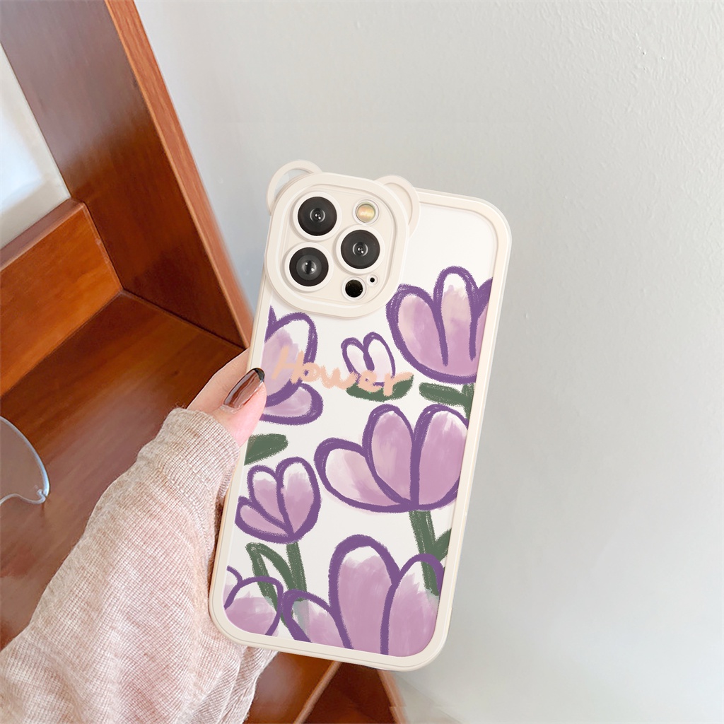 Ốp lưng iphone camera gấu Tulip Tím 6/6plus/6s/6splus/7/7plus/8/8plus/x/xs/11/12/13/14/pro/max/promax/plus/shin/case | BigBuy360 - bigbuy360.vn