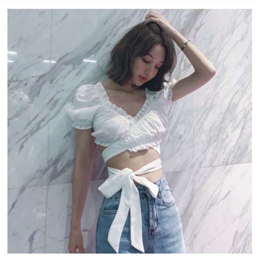 ÁO CROPTOP BÈO CÁNH TIÊN DÂY QUẤN BỤNG DÀI XINH ĐẸP A22
