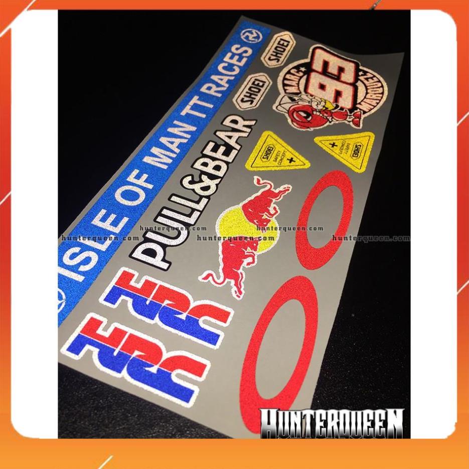 [MỚI] Hình dán logo CON KIẾN 93 HRC phản quang [20x9cm]. Decal sticker chống nước, tem dán nón bảo hiểm fullface
