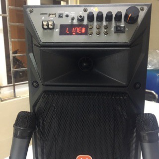 [Mã 252ELSALE hoàn 7% đơn 300K] Loa kéo karaoke BD H0871 kết nối Bluetooth bass 25cm tặng 2 micro