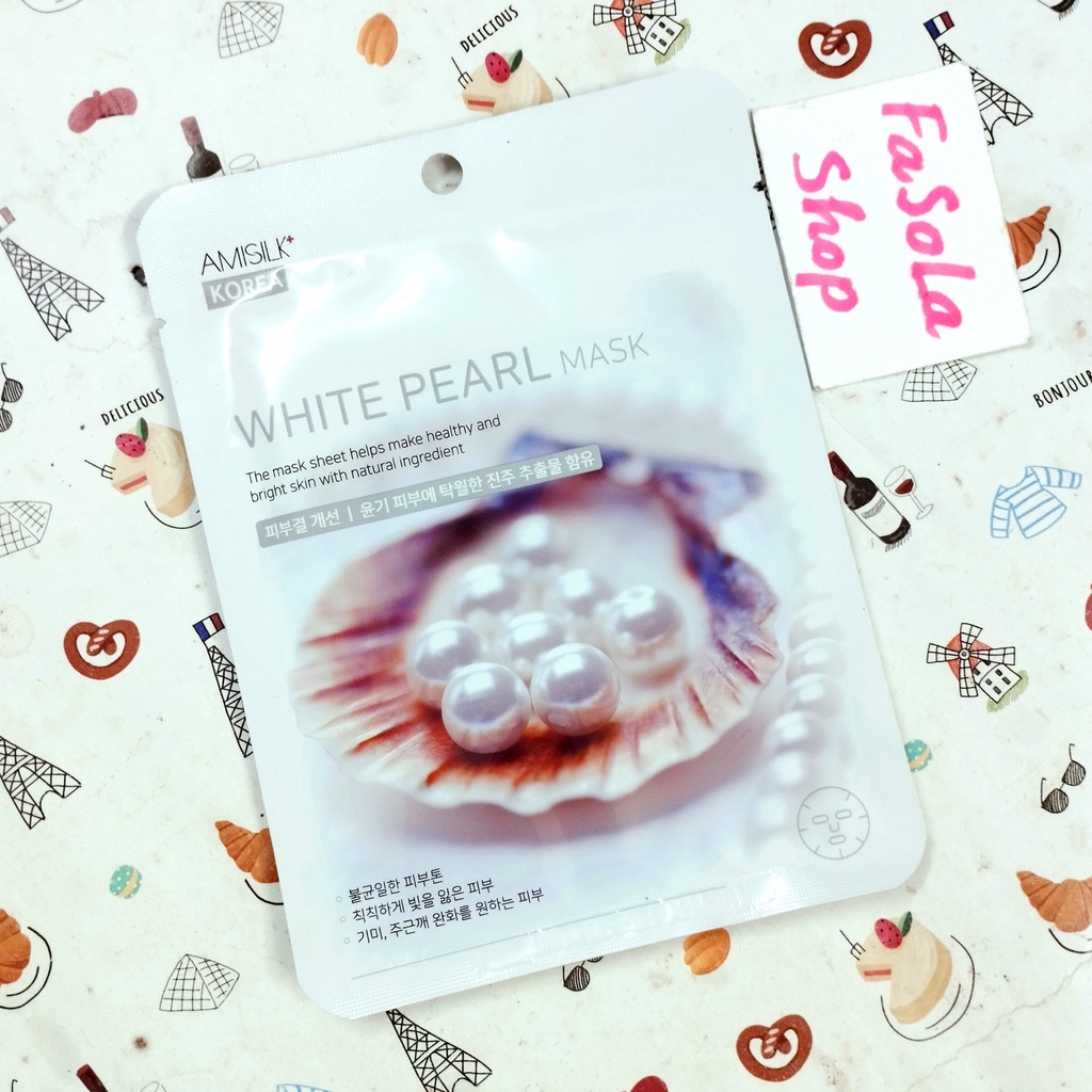 Mặt nạ AMISILK Hàn Quốc 23g đắp mặt mịn màng trắng sáng chống láo hóa mask sheet korea sâm trà lô hội aloe sữa ong hồng