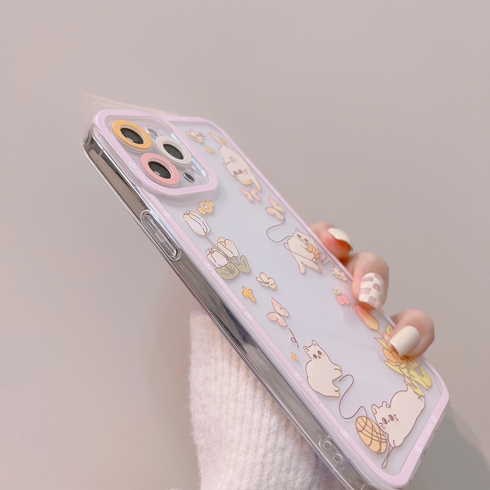 Ốp Điện Thoại tpu Mềm Hình Mèo Hoạt Hình Cho iphone 7 8 plus 11 12 13 pro max mini XR XS