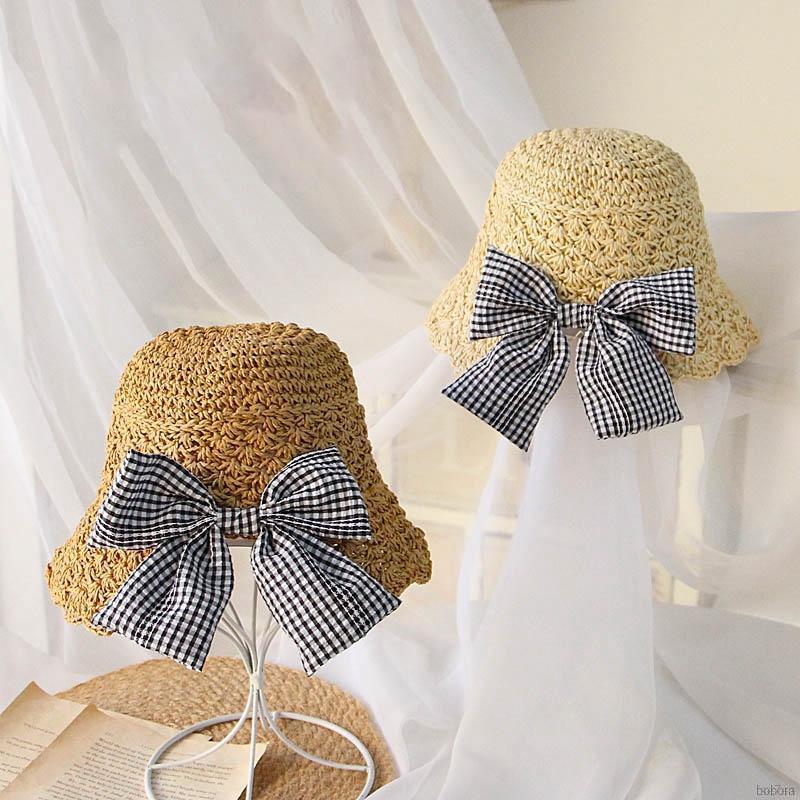Nón Cói Phối Nơ Thời Trang Cho Bé Gái 2-6 Tuổi