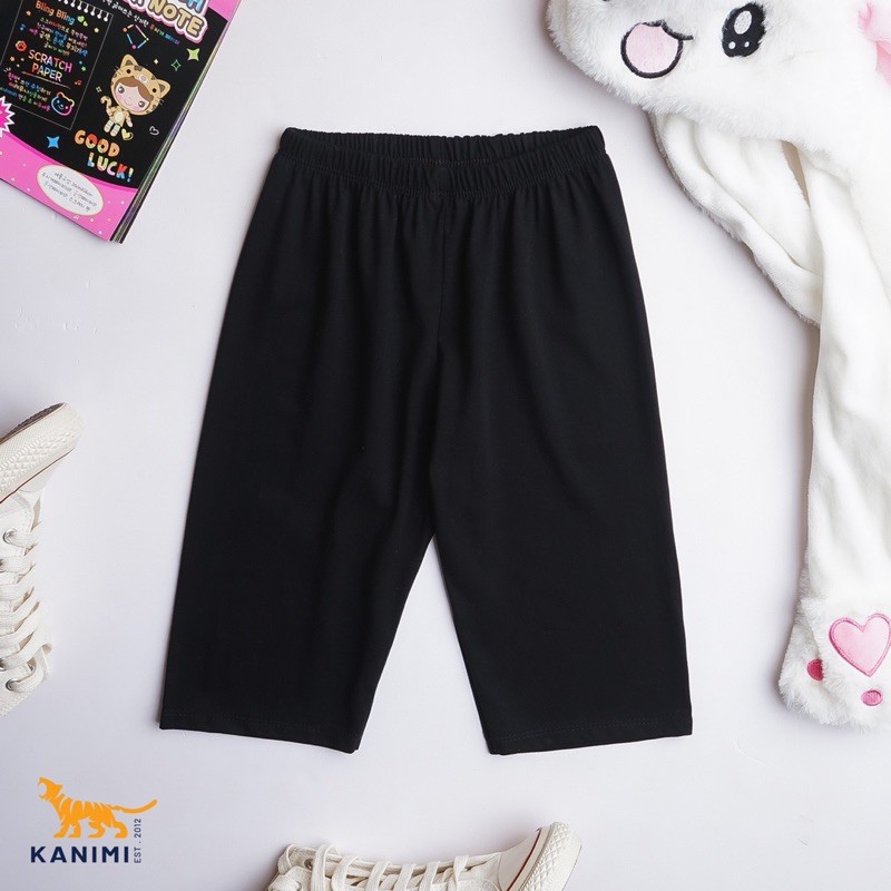 Quần legging đùi trơn basic bé gái 3-9Y