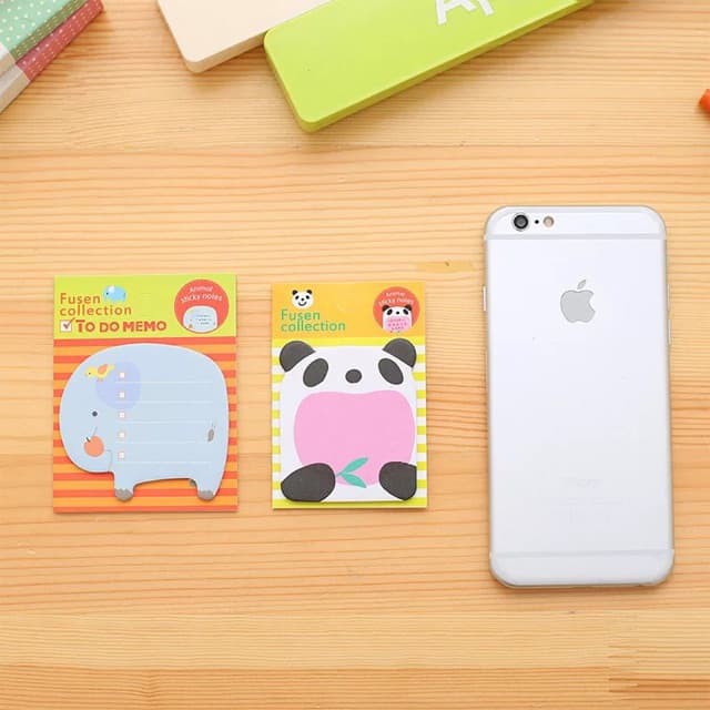 Giấy note mini cute hình con vật dễ thương dán được Ếch Gấu trúc Vịt Heo Mèo 20 tờ tự chọn phân loại BMBooks