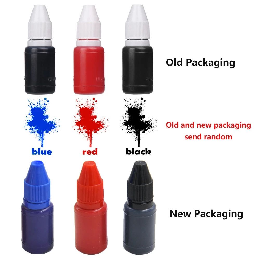 Mực đóng dấu màu đỏ/ đen/ xanh dương 10ml dùng trang trí sổ tay DIY