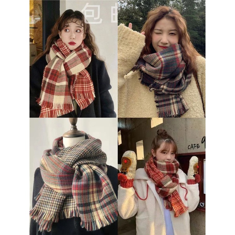 Khăn Choàng Hai Mặt Giữ Ấm Mùa Đông Thiết Kế Mới Thời Trang Theo Phong Cách Hàn