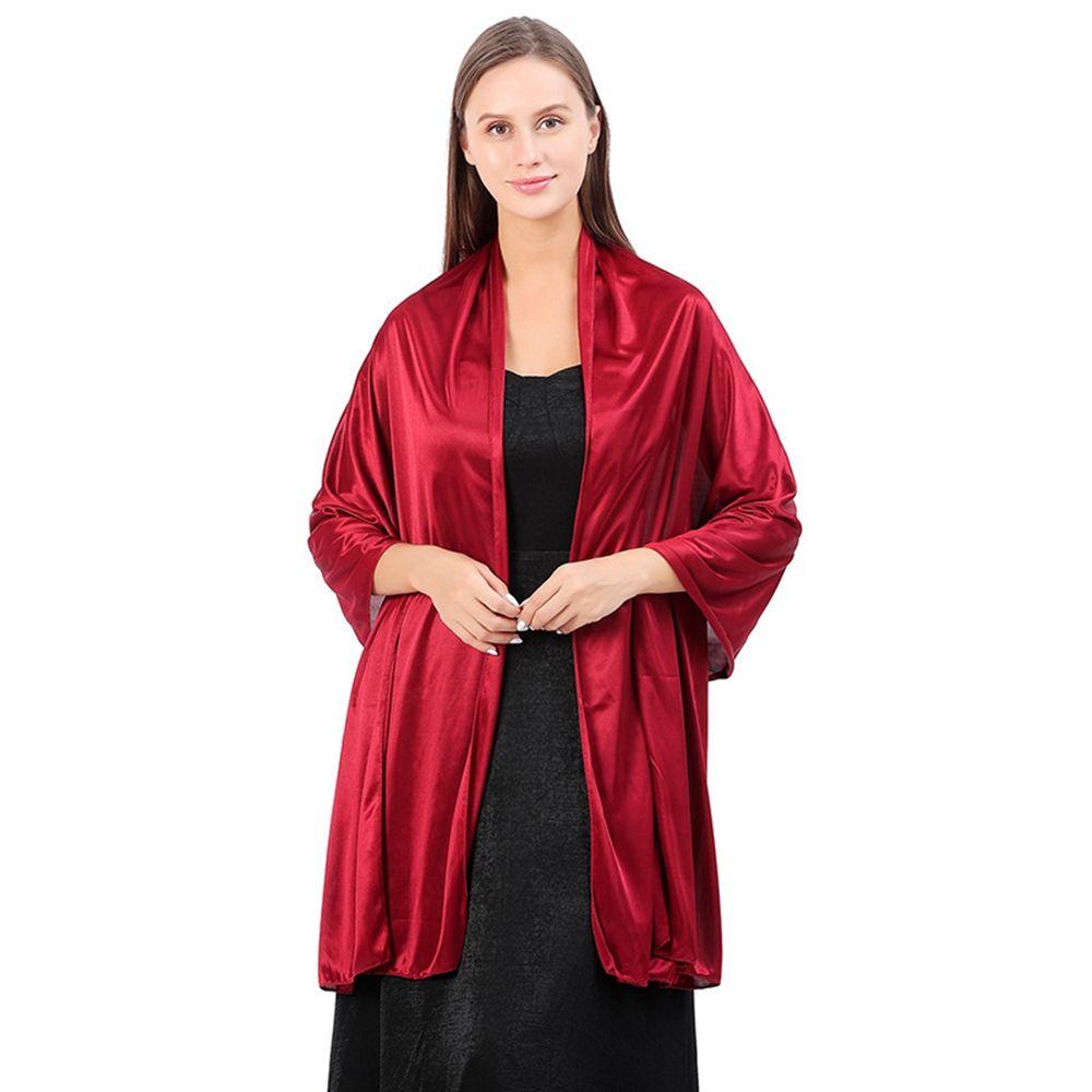 Khăn Choàng Satin Màu Sắc Trơn Phong Cách Hàn Quốc Thanh Lịch Dễ Phối Đồ