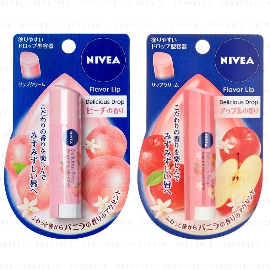 Son dưỡng môi Nivea Flavor Lip Delicious Drop Nhật Bản - Son dưỡng có màu mùi đào Nivea Nhật