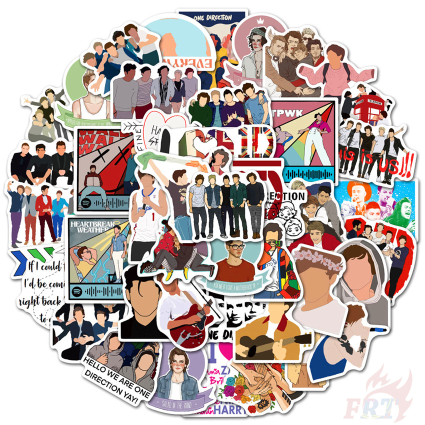 ❉ One Direction 1D - Series 02 Pop Music Band Stickers ❉ 50Pcs/Set Louis Tomlinson Harry Edward Styles Liam Payne Niall James Horan DIY Fashion Mixed Doodle Decals Stickers
